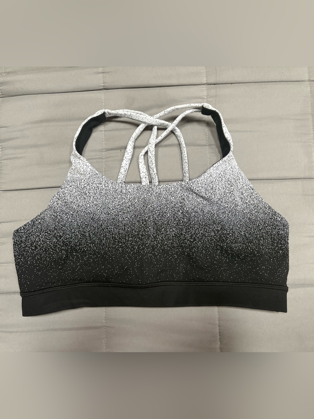 lululemon athletica Black to Silver Speckle Strappy Sports Bra